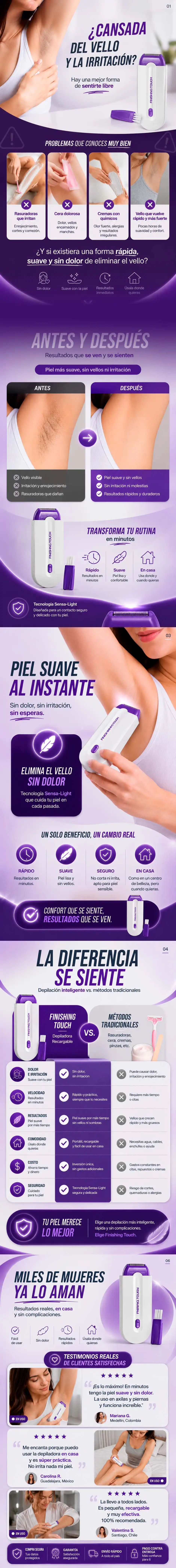 Mujer usando la Depiladora Yes Recargable en piernas